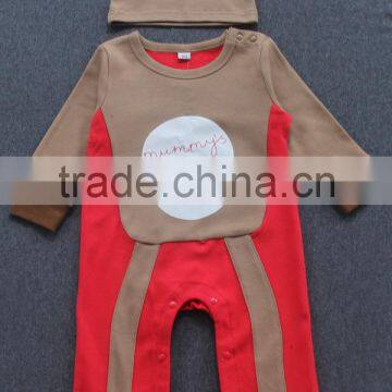 2016 China Supplier Bulk Children Clothes Romper With Hat Kids Wear Romper Clothes Red Deer Christmas Romper Design photo-4
