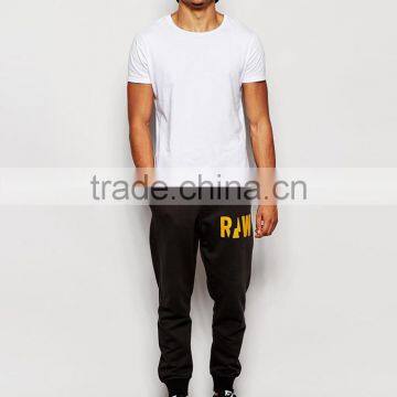 Custom Soft Sweat Pants Grount Tapered Fit Cuffed in Raven for Man photo-2