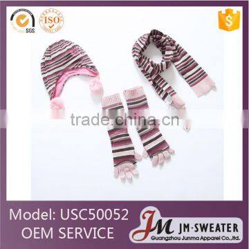 Latest Accessories Kids Baby Girls Winter Knitted Cashmere Scarf Hat Glove