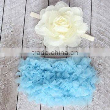 Little Girl Bloomer Dress Pink Chiffon Fabric With Ribbon Bowknot Wholesale Baby Product photo-5