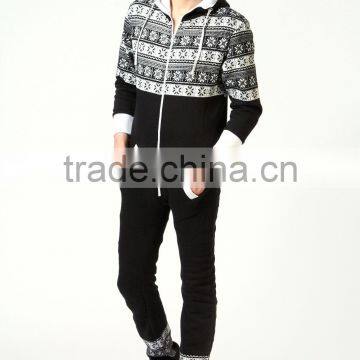 wholesale adult onesie with snowflake front zip