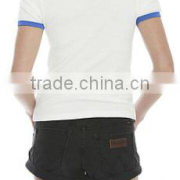 2017 High Quality Fashion Womens Retro Star Ringer Tee Dusty White Round-Neck 100% Cotton photo-2