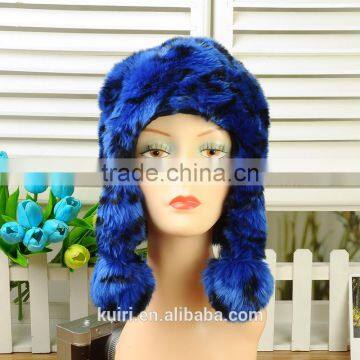 New Hot Faux Fox Fur Knitted Beanies Cap Winter Hats For Women Cute Fashion photo-4