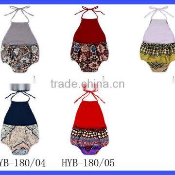 Summer Kids Gray Cotton Halter Blank Bodysuit Infant Newborn Baby Girl Vintage Romper Matching Pacifier Clips Gift Set photo-6