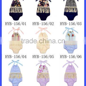 Summer Children Clothes Halter Floral Printed Decorative Tassels Baby Girl Romper Infant Bodysuit Toddler Newborn Clothes photo-4