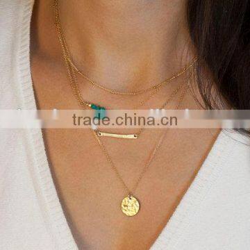 Yiwu Wholesale Factory Maket Multi Layer Necklacemulti Layer Pendant Necklace Jewellery photo-3