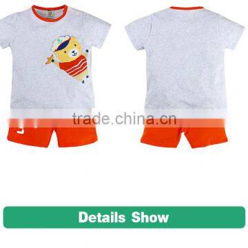 Lovely bear short sleeve 2pcs children wear baby clothes set for summer