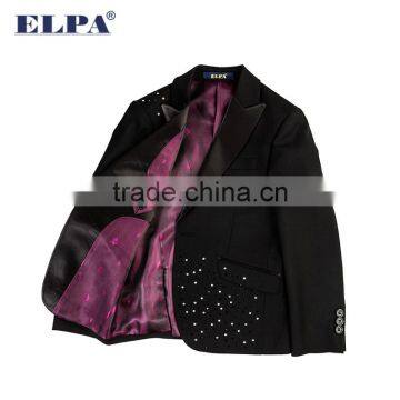 ELPA Black 3 Piece Flower Boy Formal Designer Slim Fit Suits for Kids photo-2