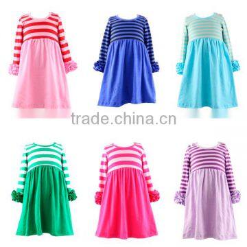 kids clothing stripe wholesale boutique ruffle raglan girls party dresses