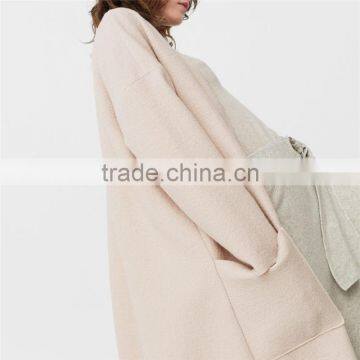 2018 Winter New Style Back Slit Decorative Trim Patch Pockets Oversize Wool Coat photo-3