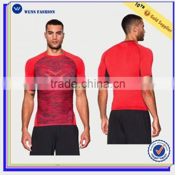 Wholesale Fashionable Mens Polyester Spandex Gym T-shirt Gym Wear
