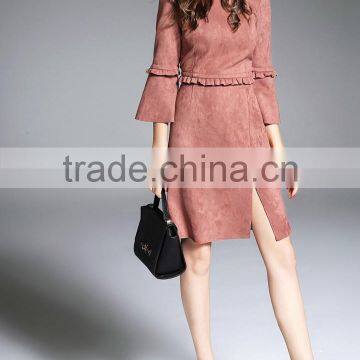 women's spring/autumn new style slim fit suede dress