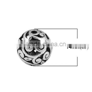 Zinc Based Alloy Spacer Beads Round Antique Silver photo-2