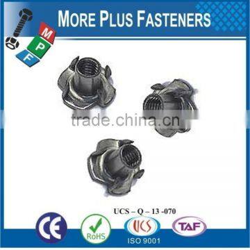 Made in Taiwan Stainless Steel Black Phosphate Four Three Prong Tee Nuts