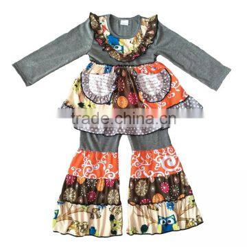 Girls Cheap Boutique Fall And Winter Outfits 2017 High Quality Ruffles Outfits photo-4