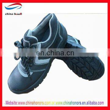 sturdy leather work safety shoes/CE black steel toe cap work safety shoes