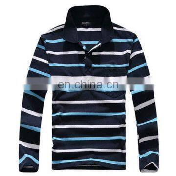 China Supplier 2016 Fashion Wholesale Clothing Man Cheap Polo Shirt Stripe Design Cotton Men's Long Sleeve Polo Shirt photo-3