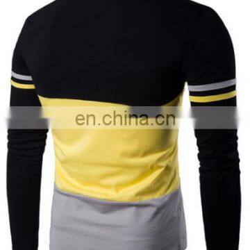 China OEM/ODM Men's Trend Long Sleeve T-shirt Stitching Sweatshirt Round Neck Hit Color photo-4