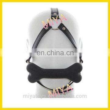 Black Red Pink Silicone Rubber Ball Gags Dog Bone Mouth Ball Gags