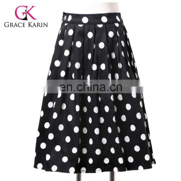 Grace Karin Vintage Pinup 50S 60S Polka Dots Cotton Skirts CL6294-2#