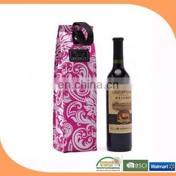 Wholesale wine bottle cooler bags, non woven cooler bag for wine, wine cooler bag