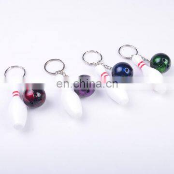 custom sport key holder bowling modeling key chain keychain keyring 3d mini ball bowling keychains