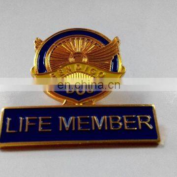 Iron casting shiny brass plating badge custom membership badge