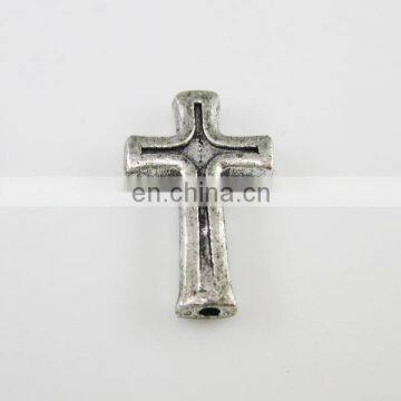 Antique Silver Catholic Part Cross Medal with Hole