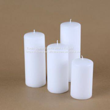 Home Decoration Cotton Wick Paraffin Wax Unscented White Pillar Candle Factory