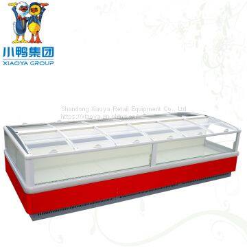 deep freezer island freezer with flat sliding glass door