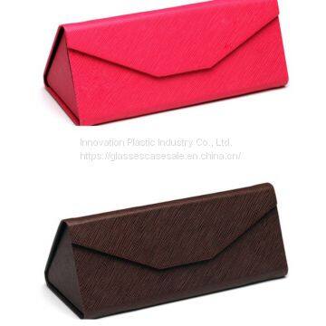 Fashionable Folding Sunglasses Case; Simple and Vintage Triangle Sunglasses Holder photo-4