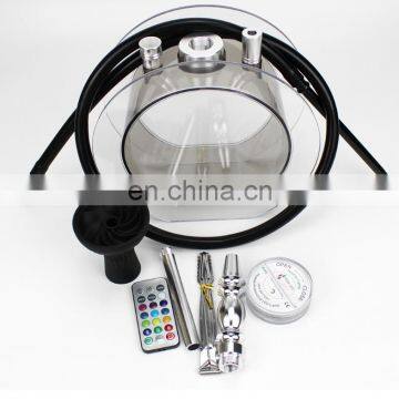 HQP-SY03 HongQiang Wholesale Acrylic Round Shape Hookah Gift Set With LED Light photo-7