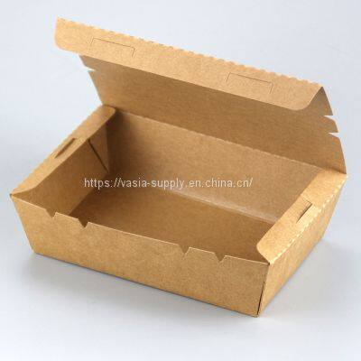 500ml Thickened Kraft Lunch Box Large Right Angle Takeaway Packaging Box Fruit Salad Box