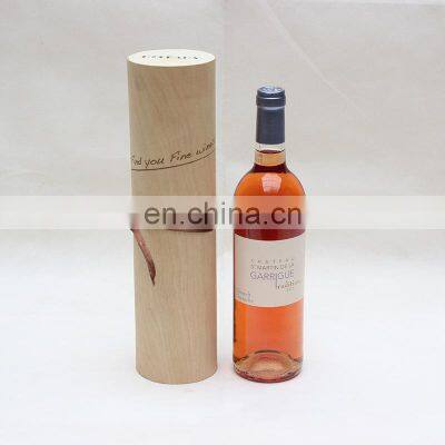 round tube birch veneer soft bark wooden packaging box for gift wine bottle