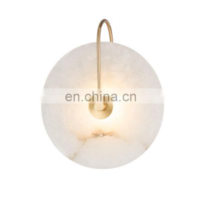 Nordic LED Marble Wall Lights Round Shape White Decorative Simplicity Wall Lamp