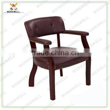 WorkWell high quality low back fabric dining chair with Rubber wood legs Kw-D4009