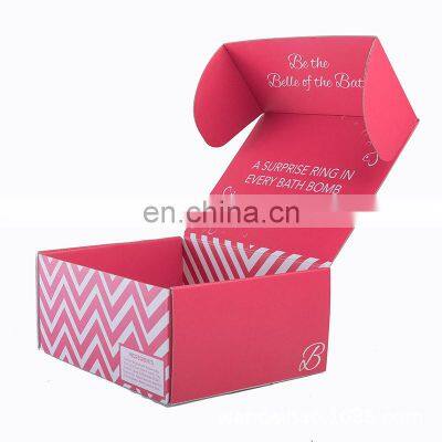 custom logo pink fold paper foldable disposable customized cartons mailing corrugated cardboard packing box