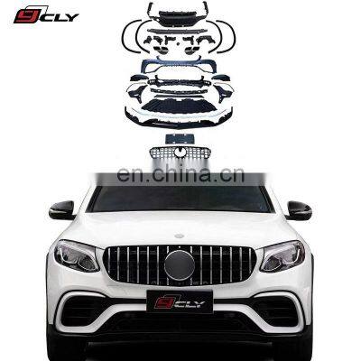 CLY Car Bumpers For Benz GLC Coupe C253 GLC300 GLC260 Facelift GLC63 AMG Rear Car Bumpers Grill Inner Lining Rear Lip Pipe