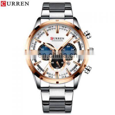 CURREN 8355 Newest Black Stainless Steel Quartz Wrist Watch For Men 24 Hours Display Watches Wholesale photo-3