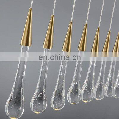 Modern Crystal Single Head Waterdrop Pendant Light Indoor LED Bedroom Decorative Chandelier