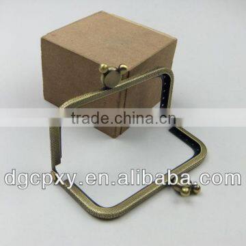 Square Bronze Color Metal Purse Frame Handle for Generous and Aristocratic Purse photo-3