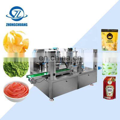 8-station Premade Bag Vertical Filling Packing Machinery Beans Dry Food Automatic Granule Packing Machine