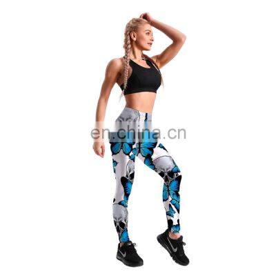 hot sexy Fitness Leggings Women Skull&flower Black legging