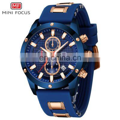 MINI FOCUS MF0089G Relojes De Hombre Silicon Band Sports Men's Quartz Wrist Watches