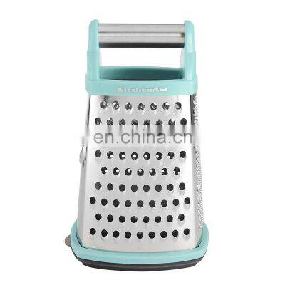 Gourmet 4-Sided Stainless Steel Box Grater with Detachable Storage Container, 10 Inch