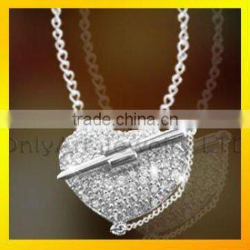 pendant necklace rhodium plated AAA CZ set 925 silver locket pendant