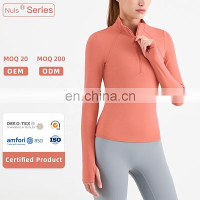 Yoga Top Fitness Jacket With Thumb Holes High Strength Zipper Sport Running Jackets Women