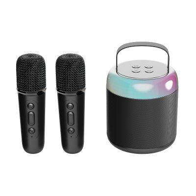 Popular Gift Handheld Wireless KTV Karaoke Singing Machine Dual Microphone Mobile Bluetooth compatible Speaker