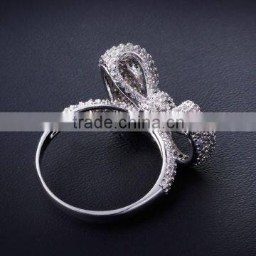 Top Quality Jewelry Dongguan Factory CZ Jewelry Bow Tie Shape Fine Set Women Ring photo-5