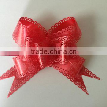 With Lace Edge Printed Pull Butterfly Ribbon Tie for Ornament